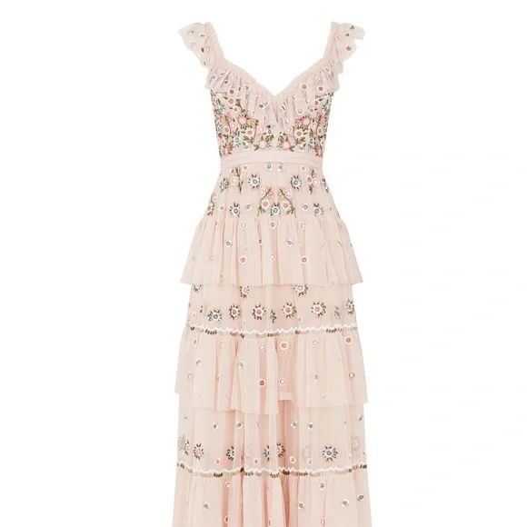 Needle and Thread pink Whimsical Tiered midi Dress - Picture 2 of 10